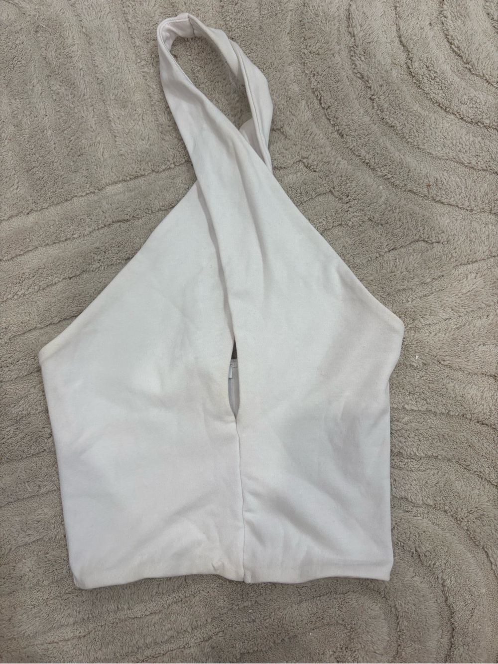 Zara White Crisscross Halter Crop Top